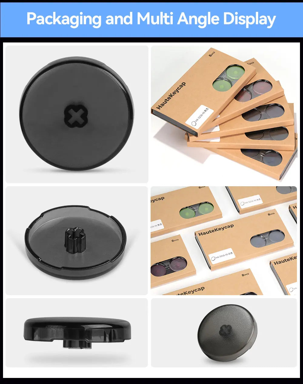 Haute42 23.5mm Hitbox Button Caps For Leverless Arcade Controller 8Pcs Cross Keycaps For Hitbox Controller LP Switches Cap