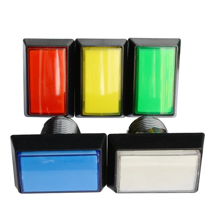 Arcade Push Buttons 5 Color Illuminated LED Light Lamp 30*50mm Rectangular Arcade Video Game Player Push Button With Microswitch