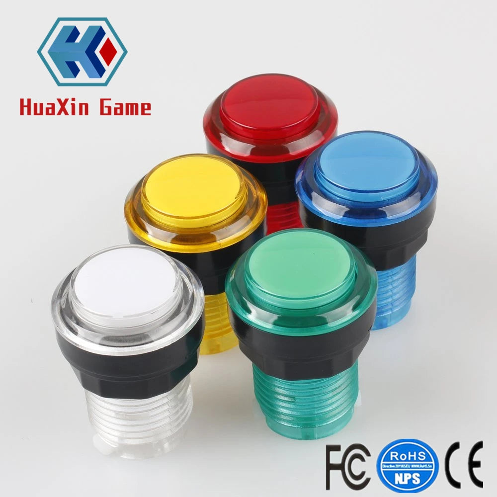 10x New 12V Transparent Glow Arcade Buttons With Micro Switch For Jamma Mame Games Parts Multicade Choice of 5 Colour