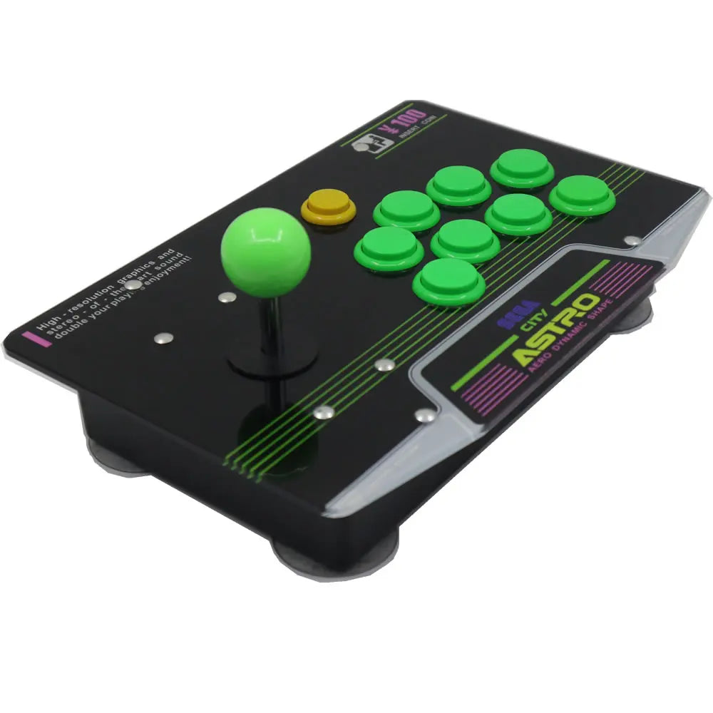 RAC-J500S 10 Buttons Arcade Joystick USB Wired Acrylic Artwork Panel For PC SEGA Astro City Mini