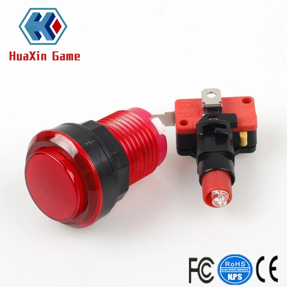 10x New 12V Transparent Glow Arcade Buttons With Micro Switch For Jamma Mame Games Parts Multicade Choice of 5 Colour