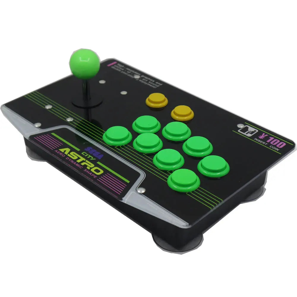 RAC-J500S 10 Buttons Arcade Joystick USB Wired Acrylic Artwork Panel For PC SEGA Astro City Mini