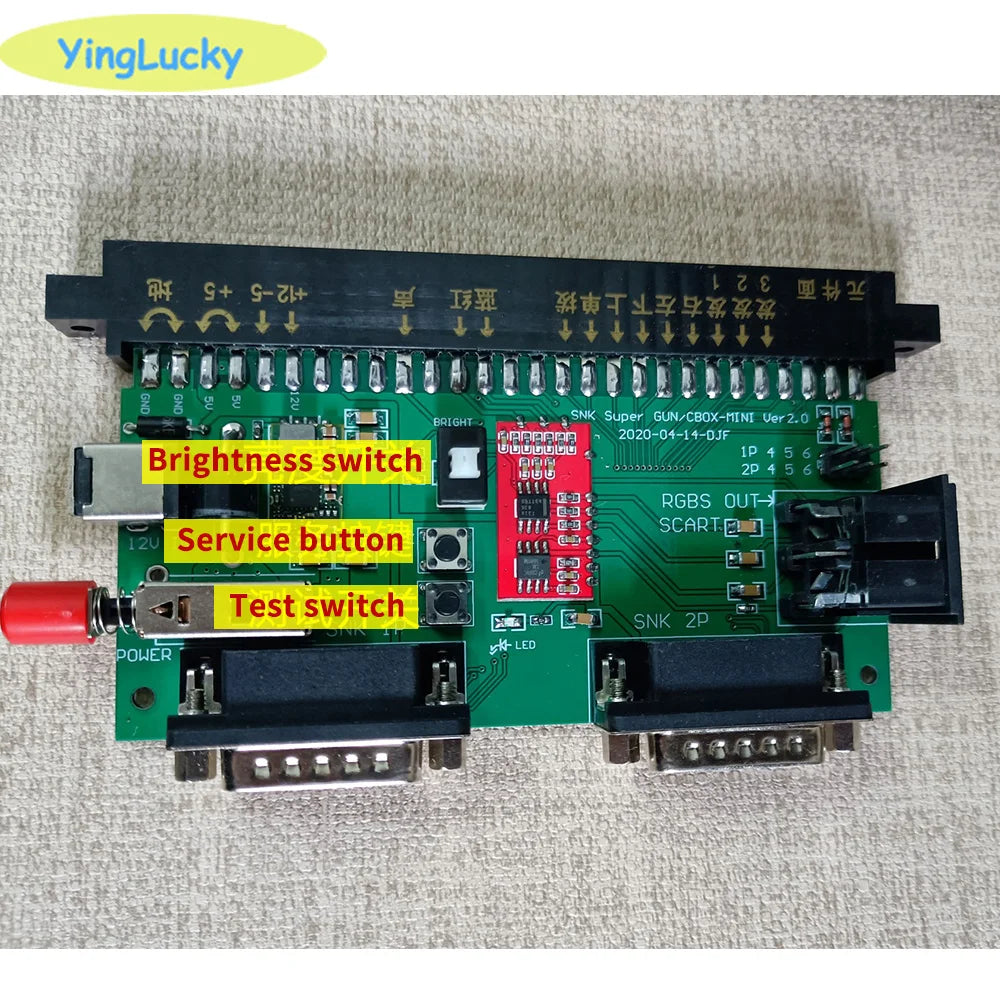 SNK Motherboard 28Pin JAMMA With 12V 5A power supply NEOGEO video SuperGun/CBOX mini SNK/DB15 gamepad interface RGBS/SCART