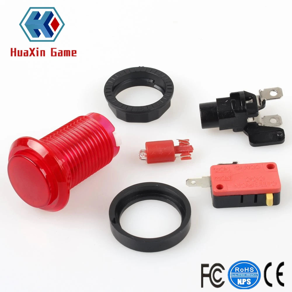 10x New 12V Transparent Glow Arcade Buttons With Micro Switch For Jamma Mame Games Parts Multicade Choice of 5 Colour