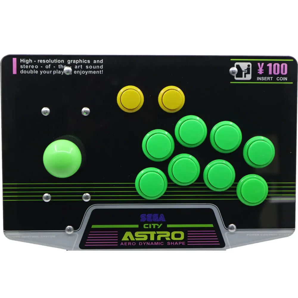 RAC-J500S 10 Buttons Arcade Joystick USB Wired Acrylic Artwork Panel For PC SEGA Astro City Mini