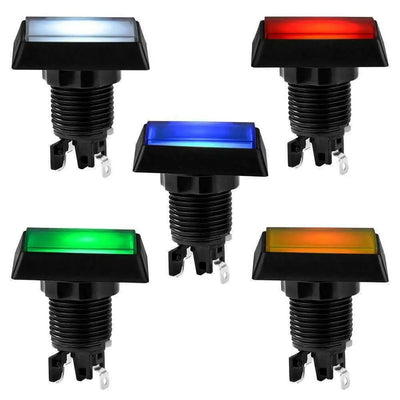 Arcade Push Buttons 5 Color Illuminated LED Light Lamp 30*50mm Rectangular Arcade Video Game Player Push Button With Microswitch