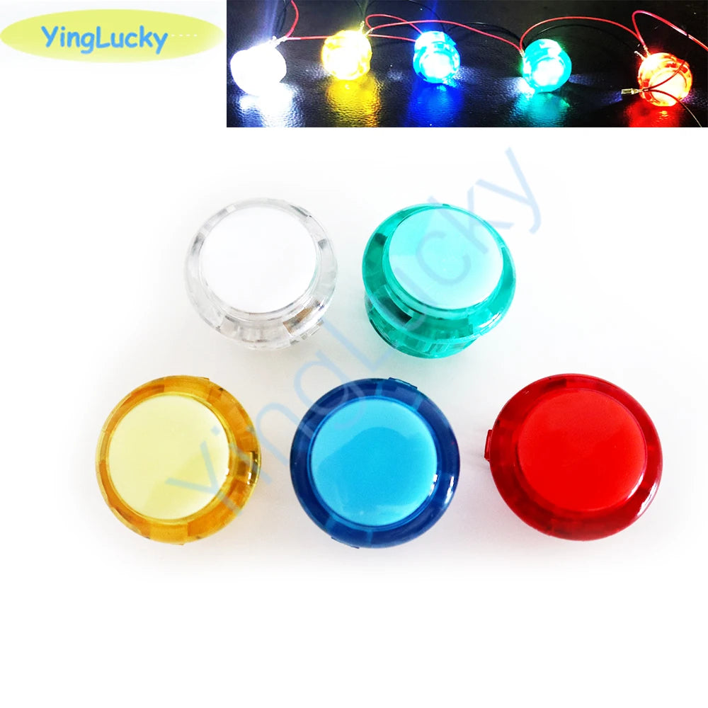 5V / 12V Arcade Illuminated Led Push Button 24MM 30MM Light Round Copy SANWA OBSC For Arcade Game Gaminator DIY Joytick Console