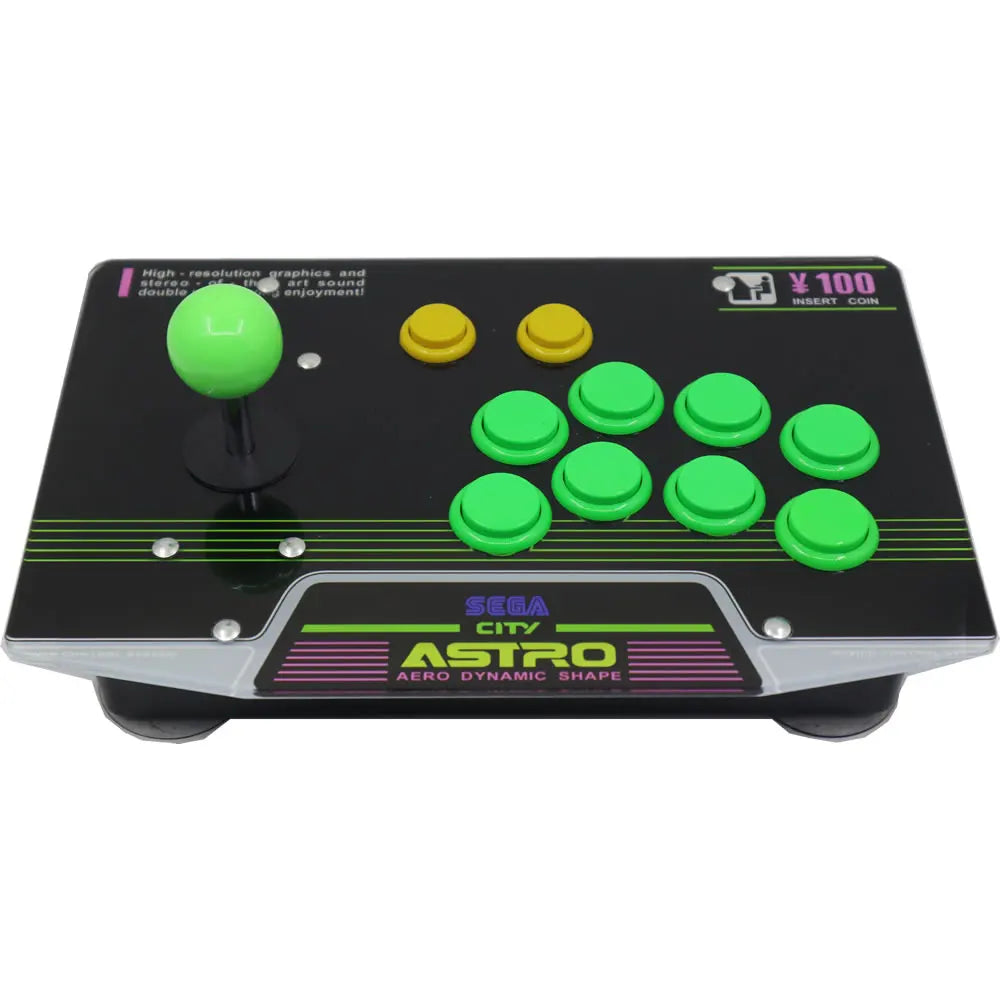 RAC-J500S 10 Buttons Arcade Joystick USB Wired Acrylic Artwork Panel For PC SEGA Astro City Mini
