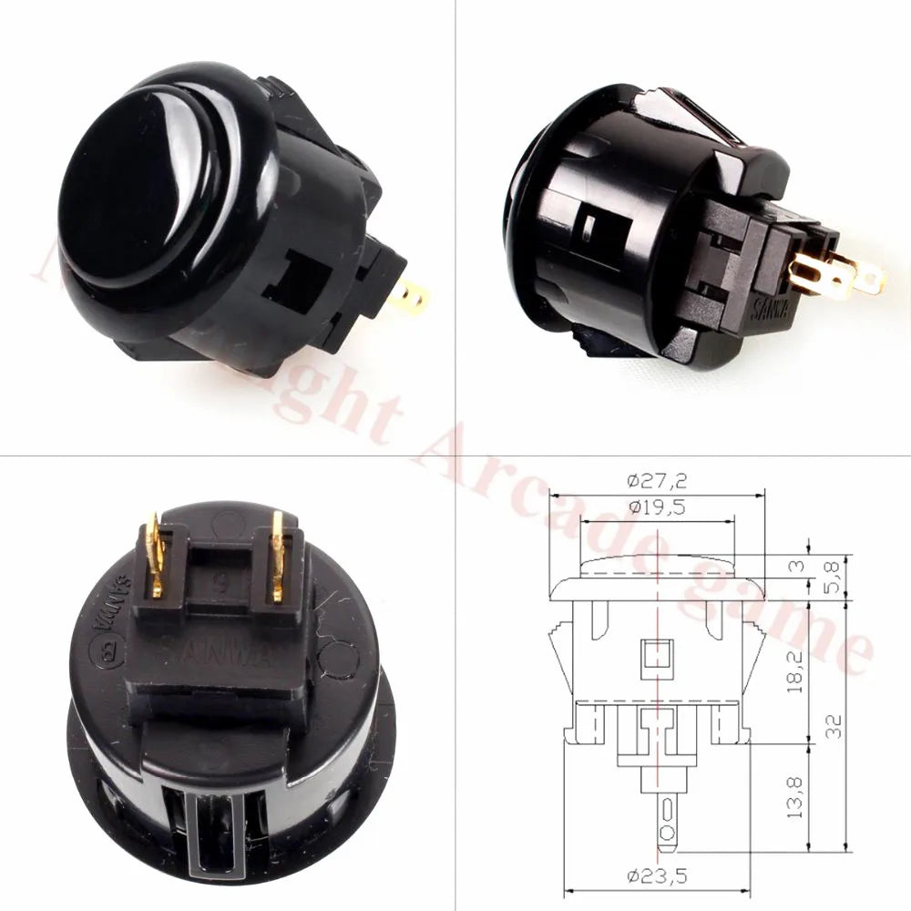 1Player Original SANWA Joystick Arcade Kit DIY With SANWA OBSF-30/24 Push Button Zero Delay Arcade Joystick To PC /Raspberry Pi