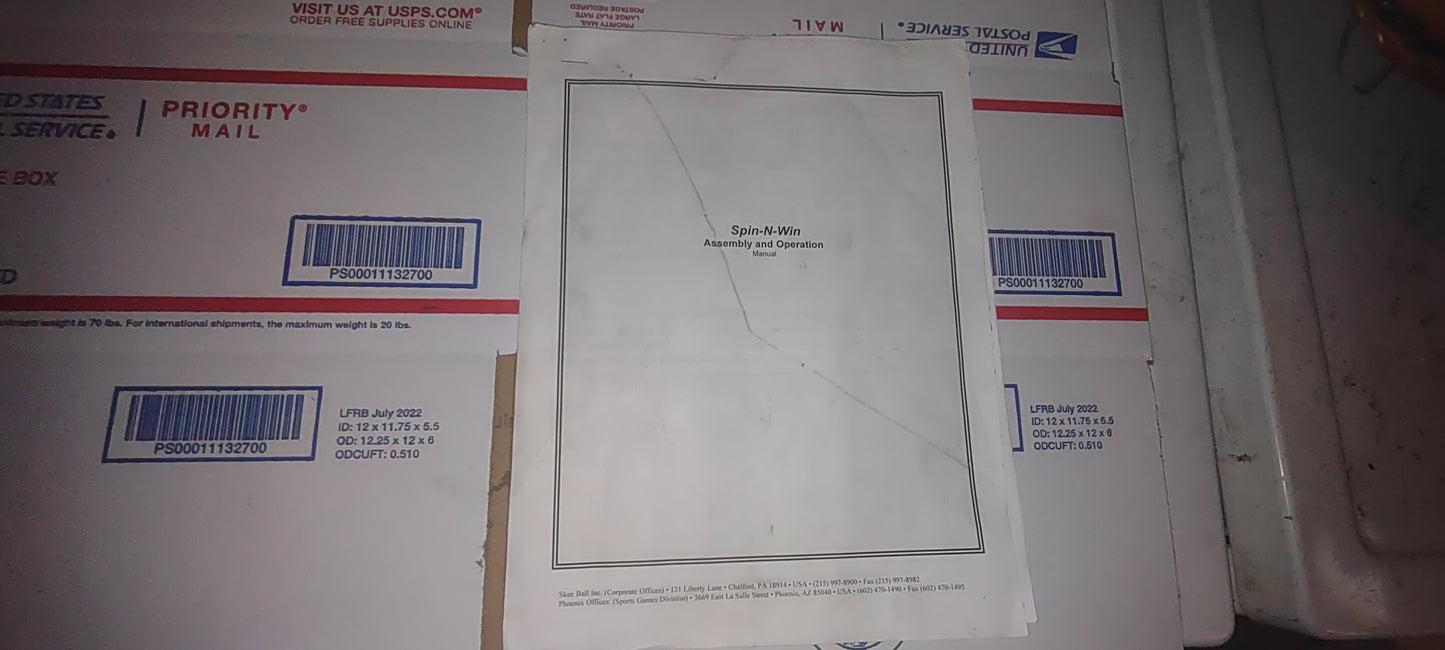skeeball spin-n-win arcade redemption manual #7