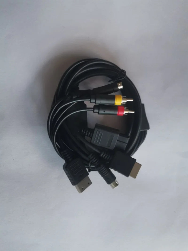 Multi in 1 AV S-Video Cable for Game Console Sega Saturn SS DC PS1 PS2 SNES SFC N64 NGC