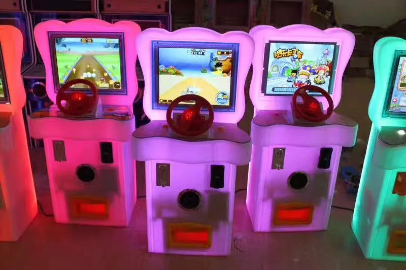Arcade Steering Wheel for 31 in 1 Racing Car Arcade Machine for Kids Flame Flying Car Run Way TRAVELINSTYLE