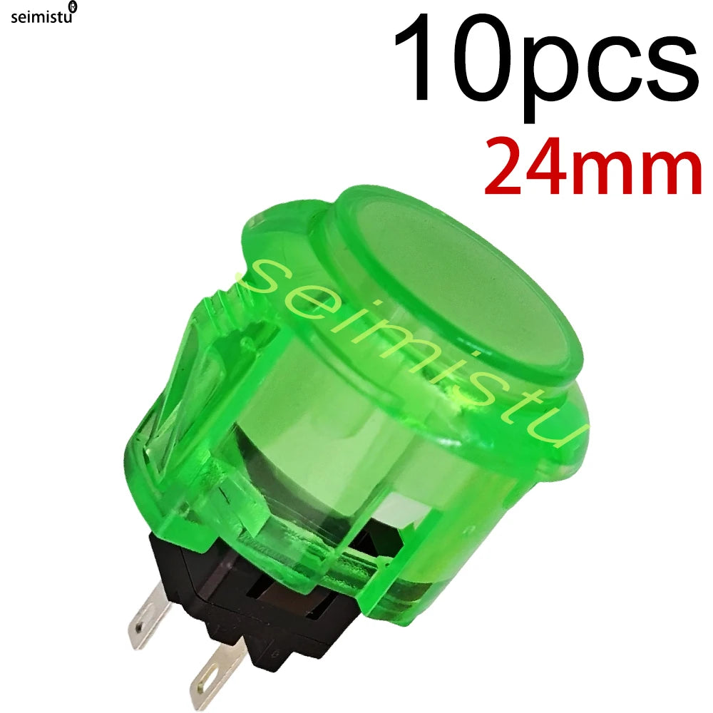 10pcs Clear Push Button 24mm 30mm Durable Multicade Video Game Console Copy Sanwa Obsc Hitbox Controller Tablero Arcade Pc Neo G