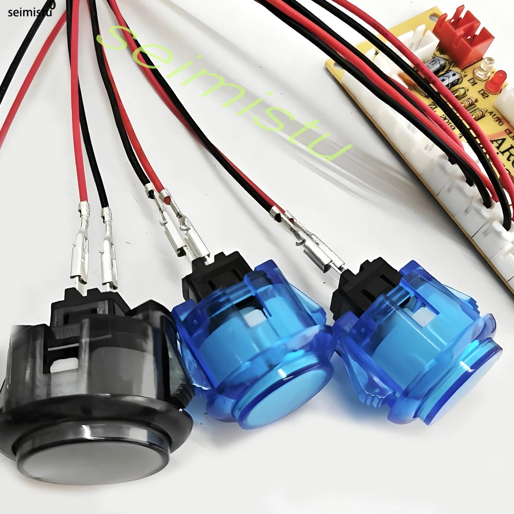 10pcs Clear Push Button 24mm 30mm Durable Multicade Video Game Console Copy Sanwa Obsc Hitbox Controller Tablero Arcade Pc Neo G