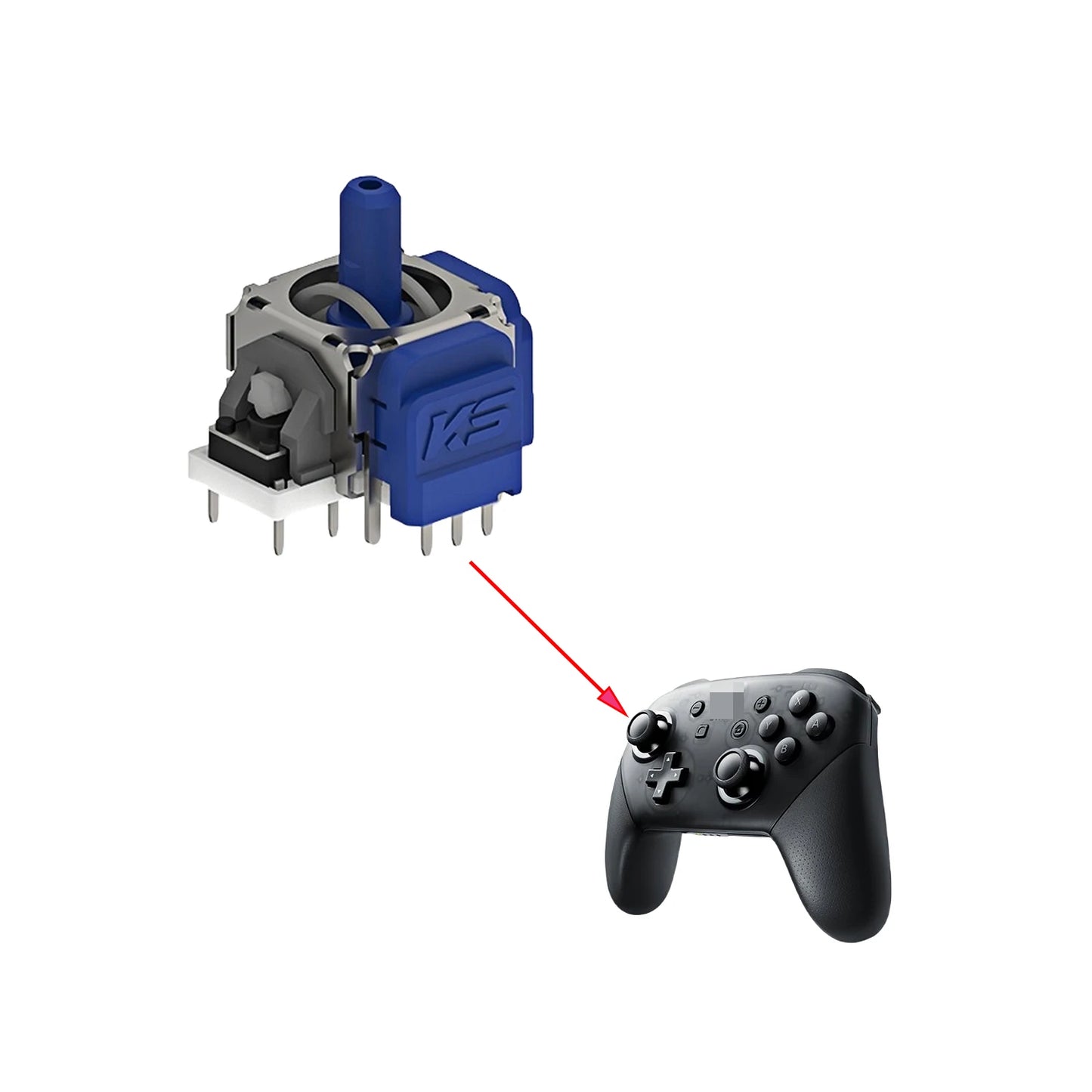 2PCS K-Silver JS13 Pro TMR Joystick for Switch Pro PS5 PS4 Xbox Series Xbox Elite 2 Replacement 3D Analog ThumbStick Anti-Drift