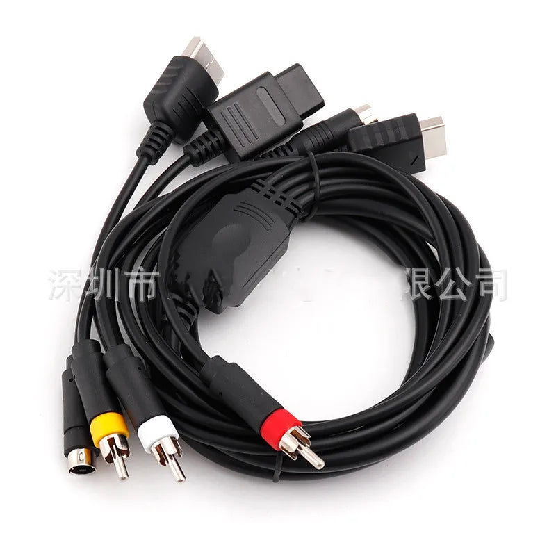 Multi in 1 AV S-Video Cable for Game Console Sega Saturn SS DC PS1 PS2 SNES SFC N64 NGC