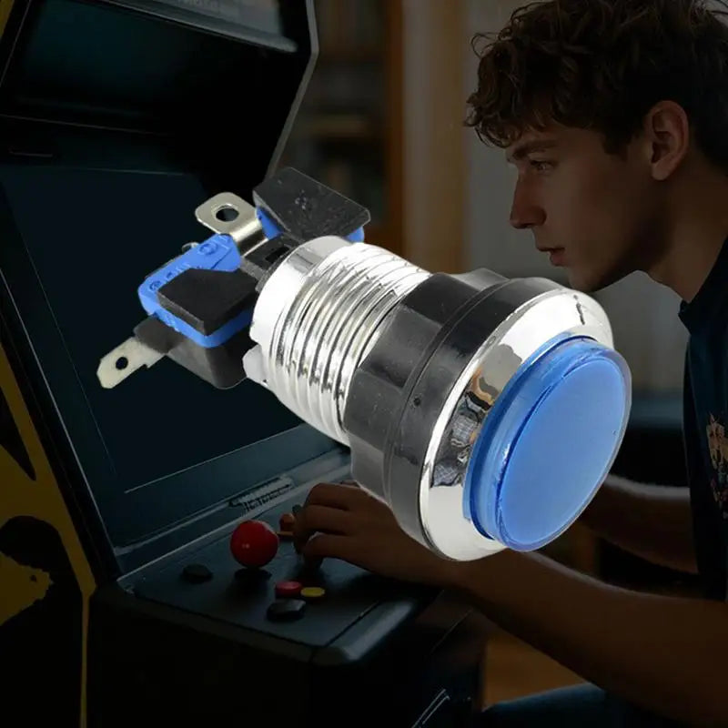 Arcade LED Illuminated Push Button Arcade Machine Small Push Button With Light Fall-Resistant Game Supplies For Adults Boys And