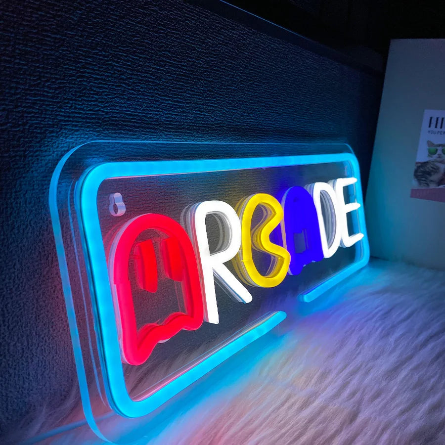 Neon Sign Of Arcade, Used For Wall Decoration, Usb Powered, Used For Artistic Decor Of Game Rooms, Clubs, Bars And Man Caves.