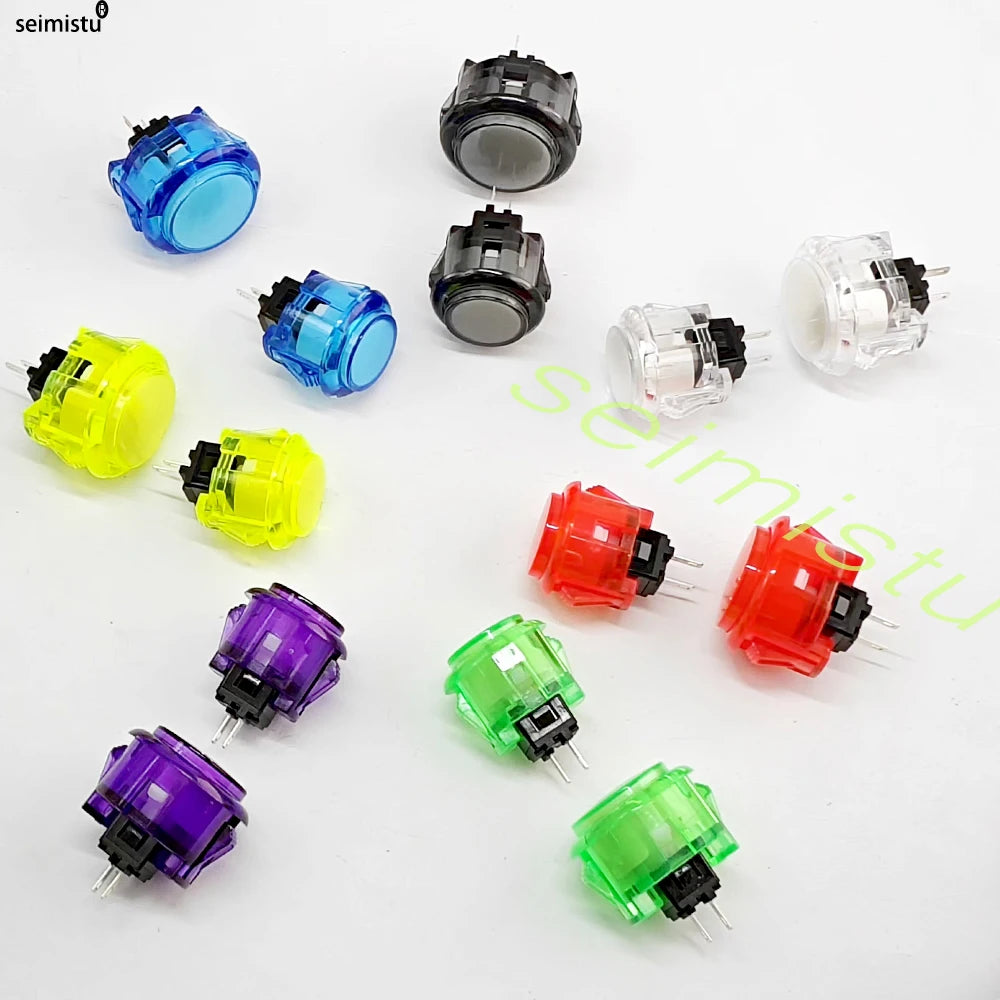10pcs Clear Push Button 24mm 30mm Durable Multicade Video Game Console Copy Sanwa Obsc Hitbox Controller Tablero Arcade Pc Neo G