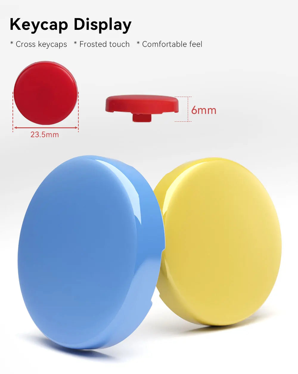 Haute42 23.5mm Hitbox Button Caps For Leverless Arcade Controller 8Pcs Cross Keycaps For Hitbox Controller LP Switches Cap