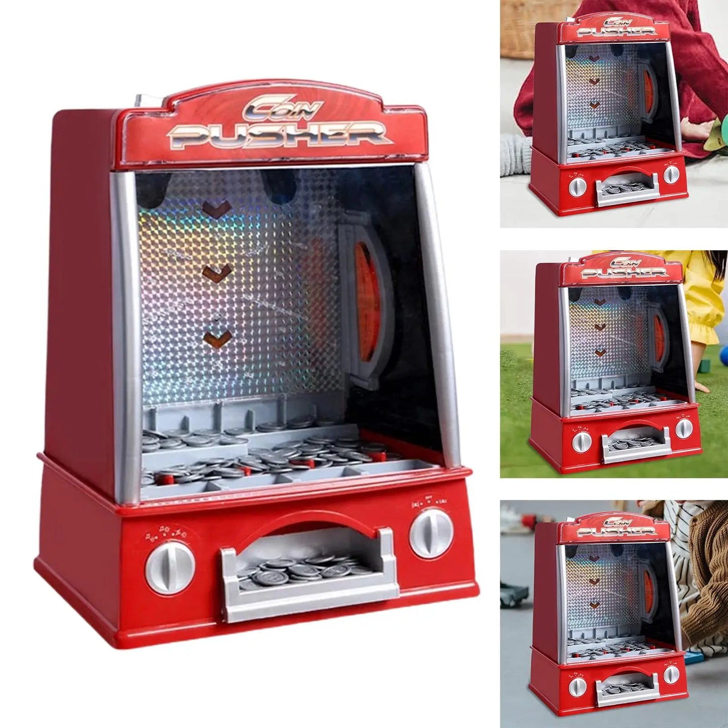 Electronic Arcade Game Machine with 150 Game Tokens with Light and Sound Exciting Play Tabletop Game Birthday Gift for Kids