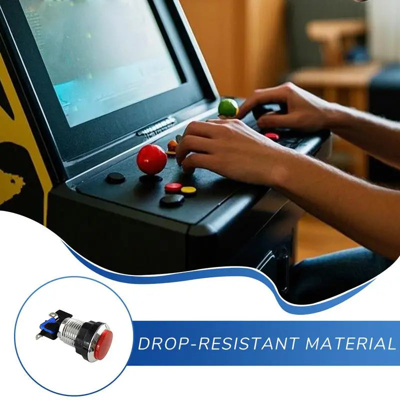 Arcade LED Illuminated Push Button Arcade Machine Small Push Button With Light Fall-Resistant Game Supplies For Adults Boys And