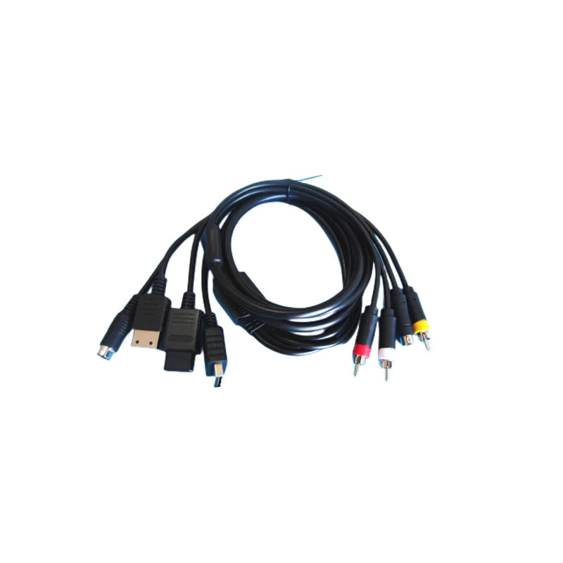 Multi in 1 AV S-Video Cable for Game Console Sega Saturn SS DC PS1 PS2 SNES SFC N64 NGC
