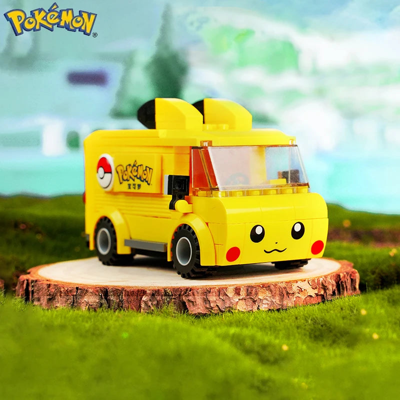 Pokemon Car Classic Anime Center House Pikachu Mewtwo Charizard Venusaur Building Blocks Bricks Sets Model DIY Toy For Gift