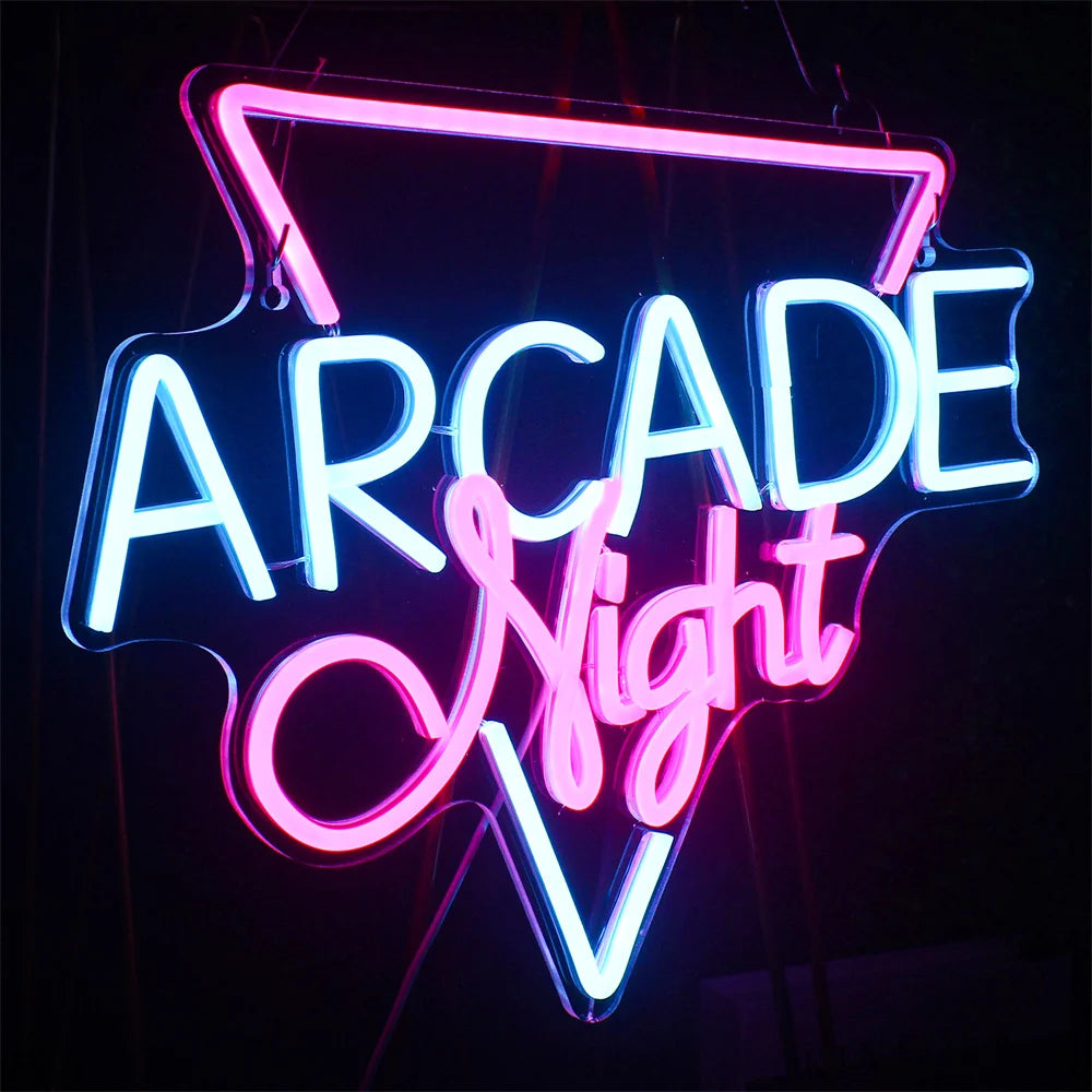 Arcade Zone Neon Led Sign Retro Game Room Decoration Home Bedroom Bar Party Gaming Club Art Wall Light Up Signs Gift For Gamer