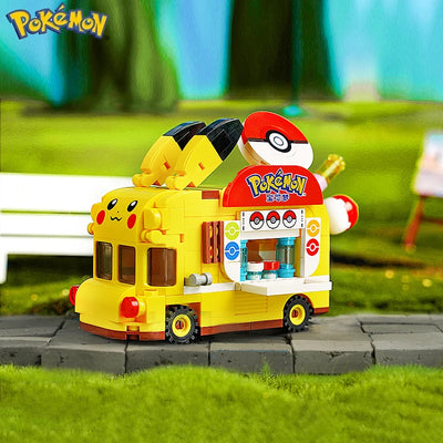 Pokemon Car Classic Anime Center House Pikachu Mewtwo Charizard Venusaur Building Blocks Bricks Sets Model DIY Toy For Gift
