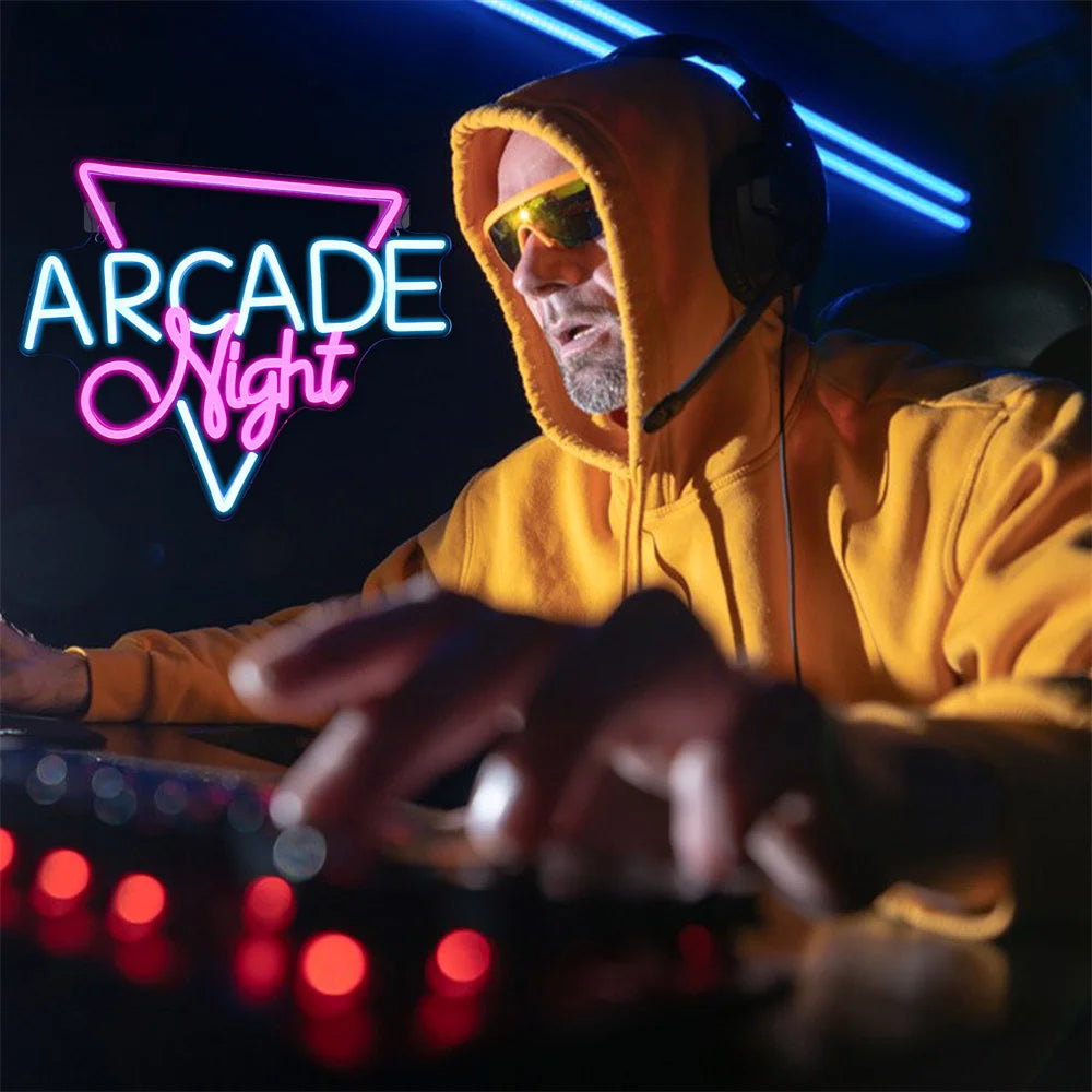 Arcade Zone Neon Led Sign Retro Game Room Decoration Home Bedroom Bar Party Gaming Club Art Wall Light Up Signs Gift For Gamer