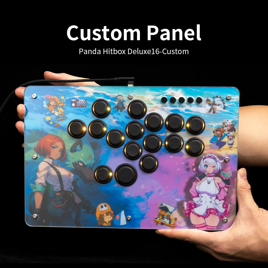 Panda Hitbox Deluxe Custom Panel Fighting Game Joystick Controller Arcade Fighting Stick For PS4/PS3/PC/Switch