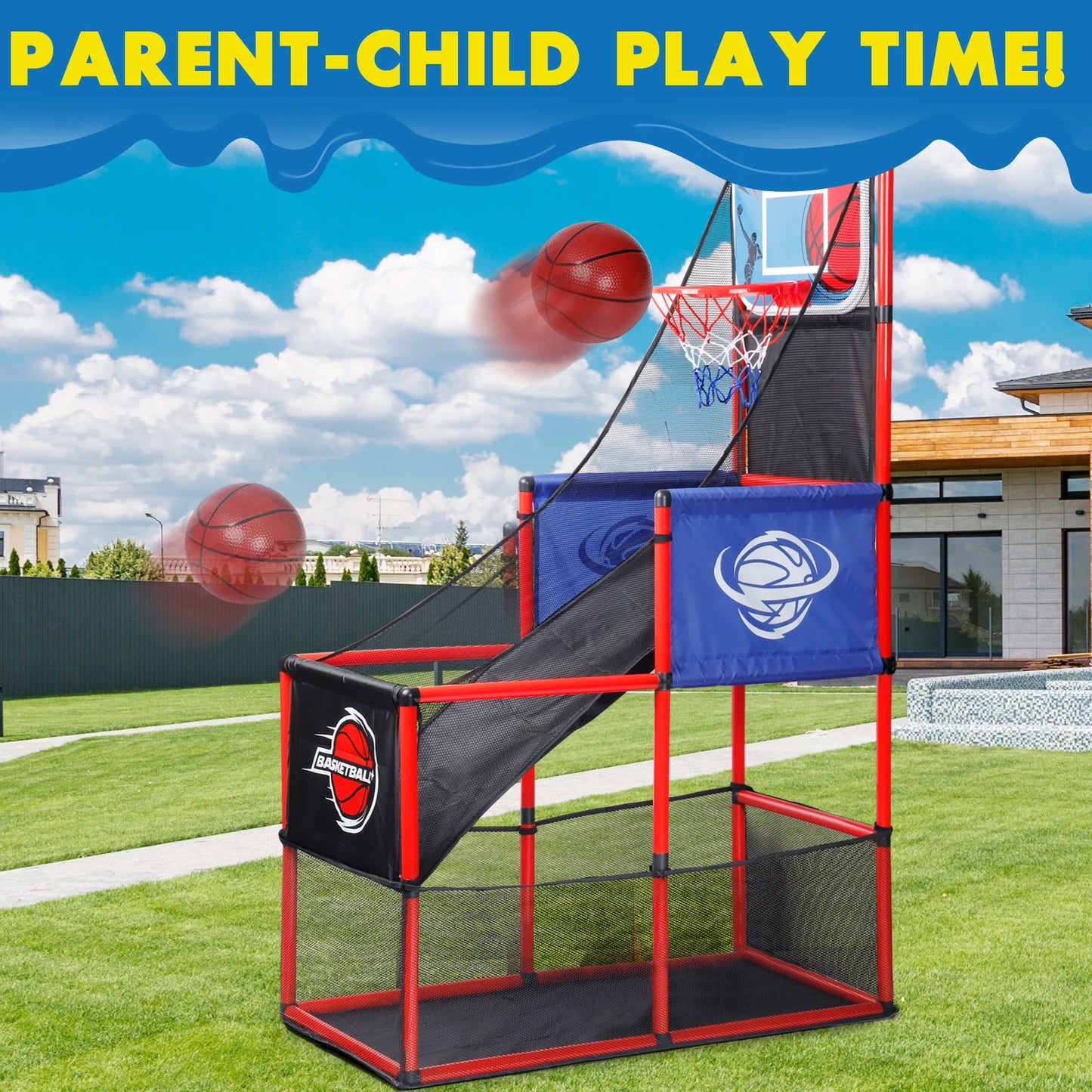 Arcade Basketball Game Set with Balls and Hoop,For Boys&Girls,Indoor Outdoor Toy,Ideal for Competition,Halloween/Christmas