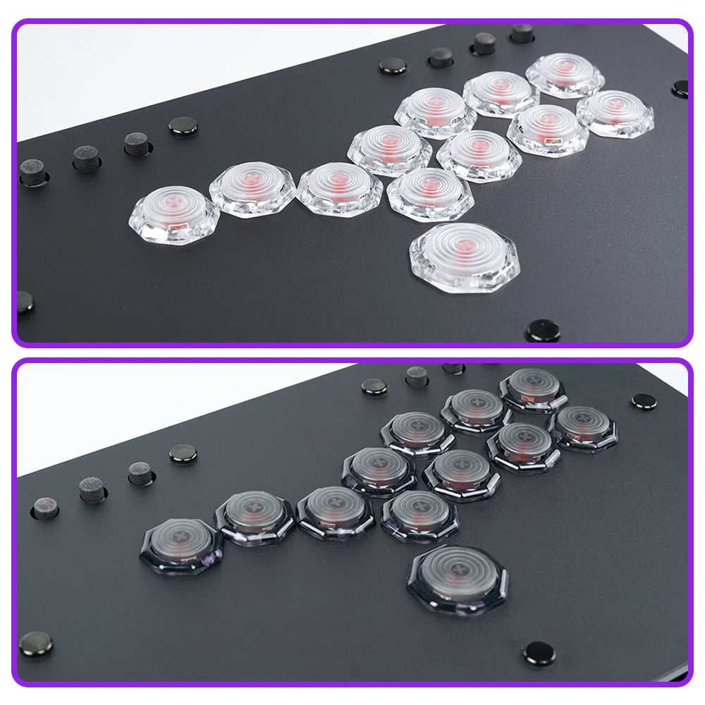 Arcade Fighting Keyboard Crystal Buckle Buttons Ultra-slim Design Professional Response Kailh Choc V2 Low Profile Switch For Hit