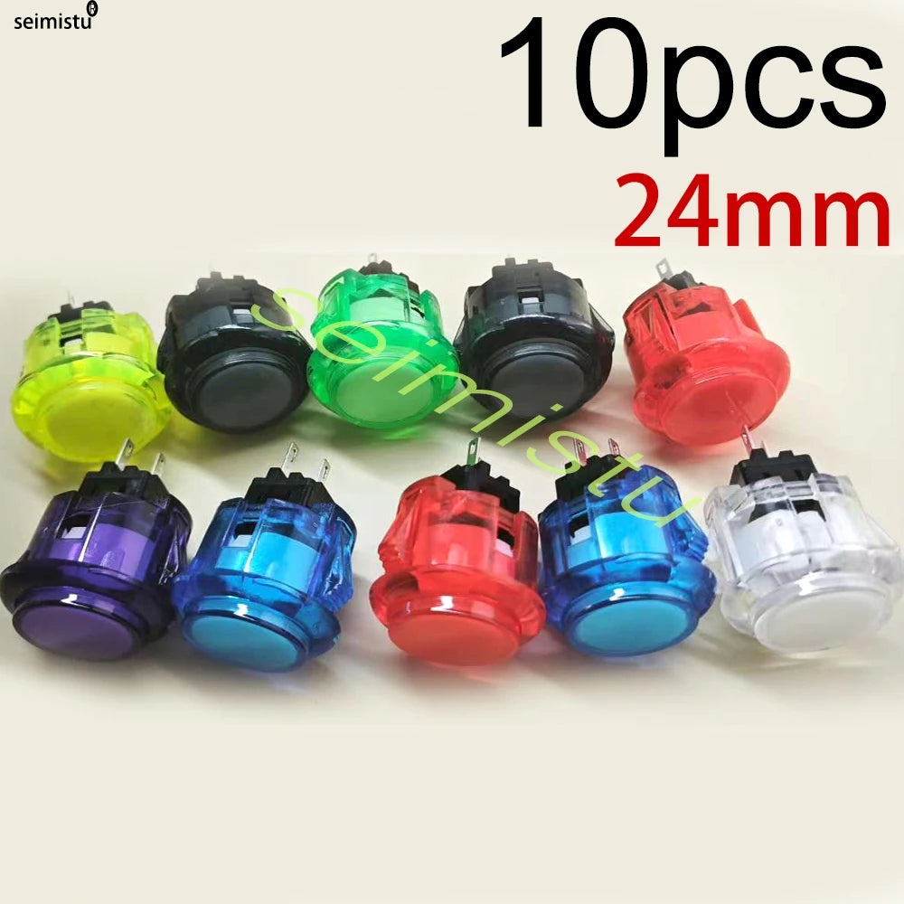 10pcs Clear Push Button 24mm 30mm Durable Multicade Video Game Console Copy Sanwa Obsc Hitbox Controller Tablero Arcade Pc Neo G