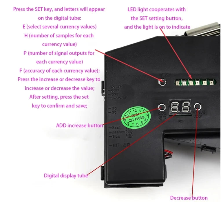 Multi-value coin acceptor Electronic Vending Machine Multi Coin Acceptor Selection Mechanism Arcade Game Ticket Roll Down 616