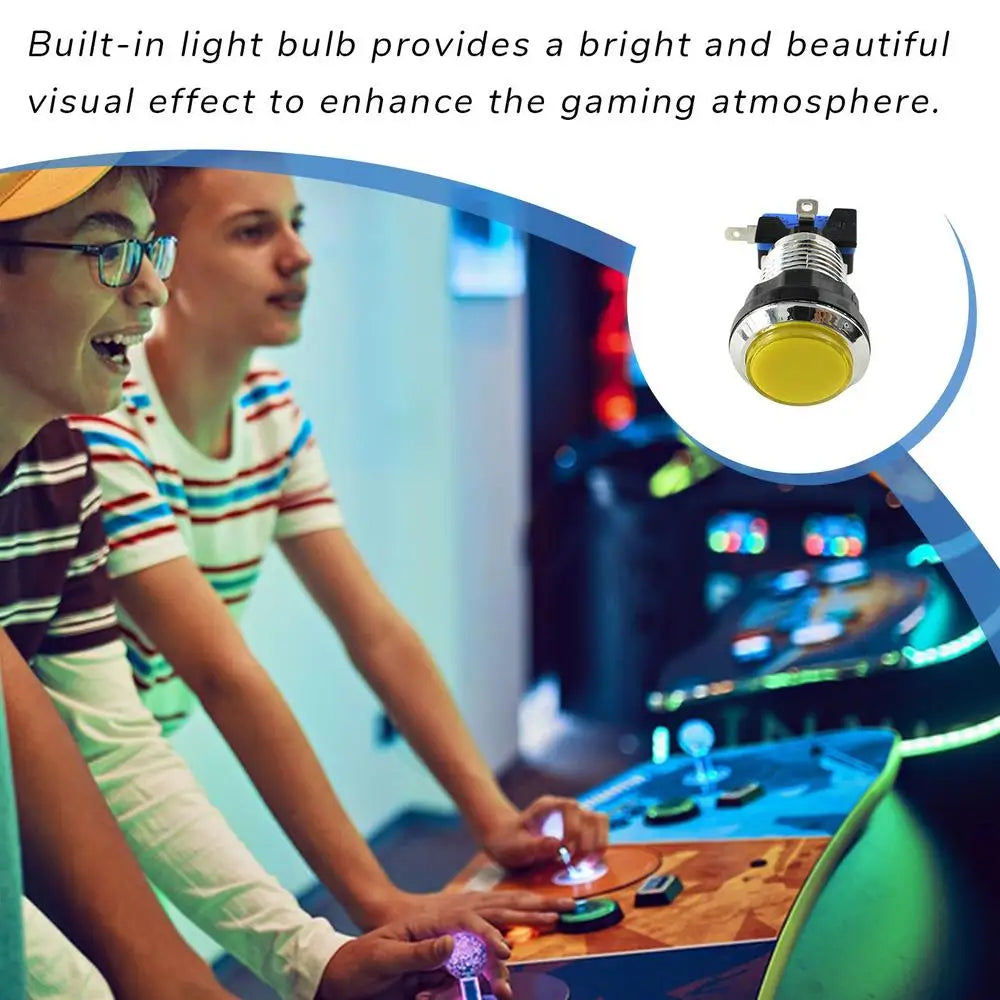 Arcade LED Illuminated Push Button Arcade Machine Small Push Button With Light Fall-Resistant Game Supplies For Adults Boys And