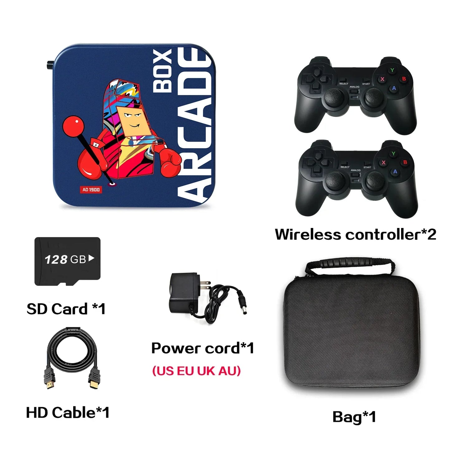 Arcade Box Game Console for PS1/DC/Naomi 64GB Classic Retro Games Super Console 4K HD video game console Projector Monitor Gifts