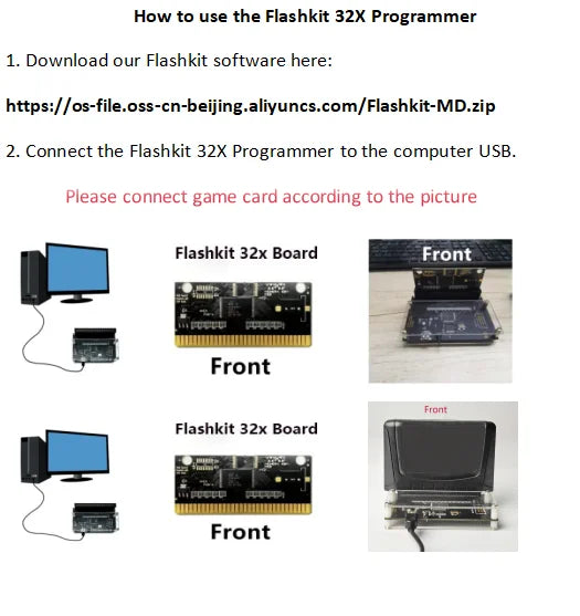 FlashKit Programmer 32X FlashKit Card For Sega 32X Video Game Console DIY Cartridge WIth 32X Game Card Kit