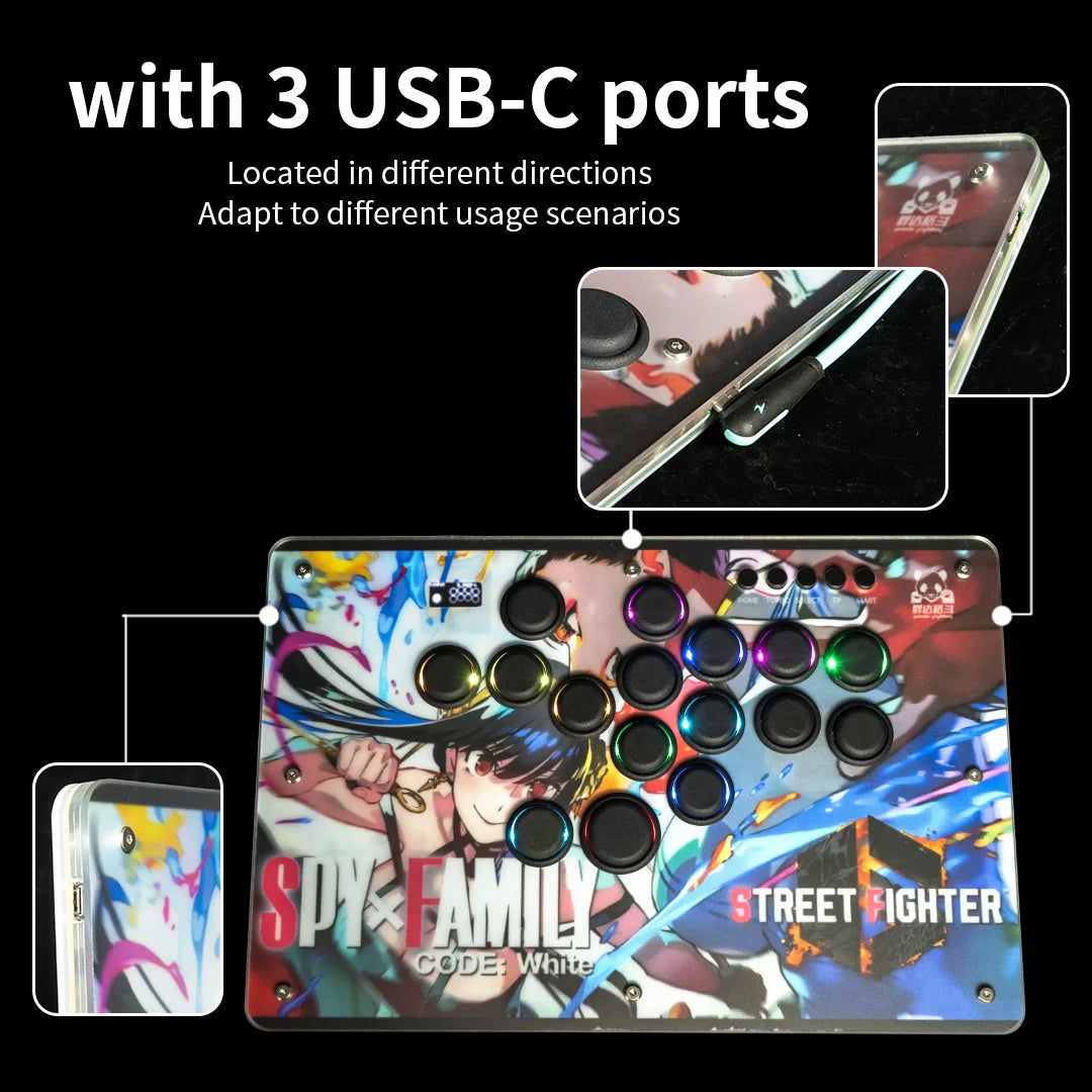 Panda Hitbox Deluxe Custom Panel Fighting Game Joystick Controller Arcade Fighting Stick For PS4/PS3/PC/Switch