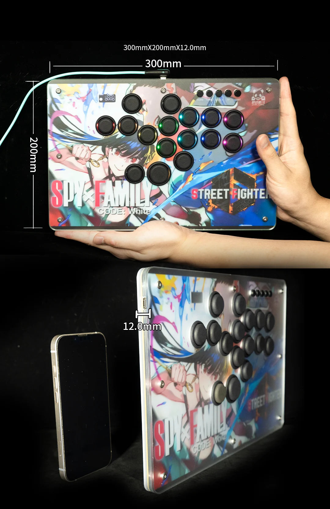 Panda Hitbox Deluxe Custom Panel Fighting Game Joystick Controller Arcade Fighting Stick For PS4/PS3/PC/Switch