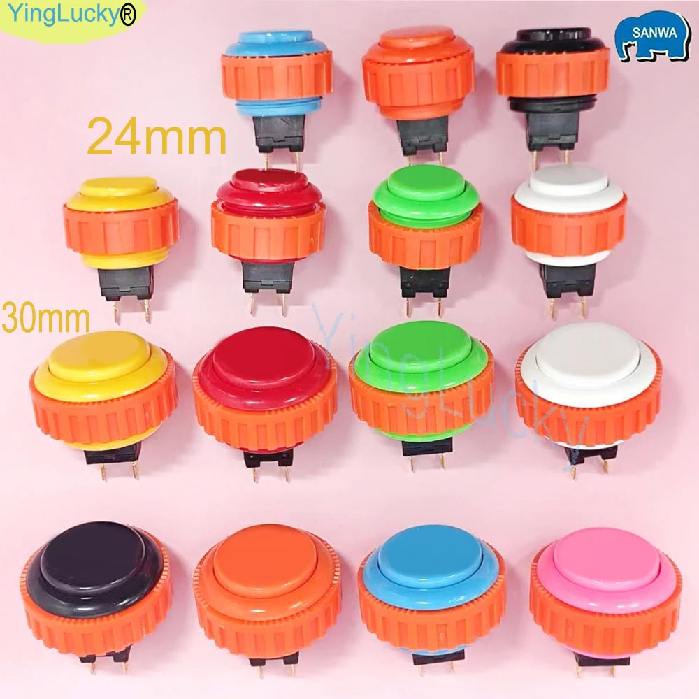 SANWA OBSN 30mm 24mm Original Japan SCREW Type Round Push Button Arcade Zero Delay For PC Joystick PS3 XBOX Arcade Game Machine