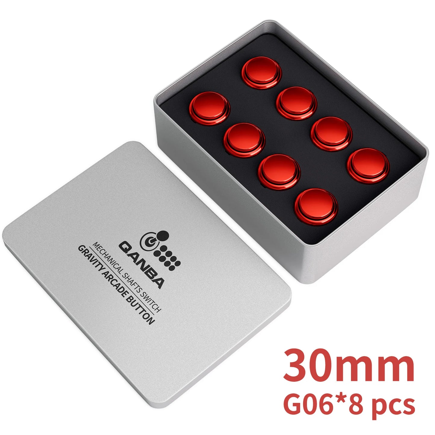 QANBA Gravity KS Arcade buttons metallic color 30mm Mechanical Pushbutton switch Plated buttons DIY Parts (8 Pcs)