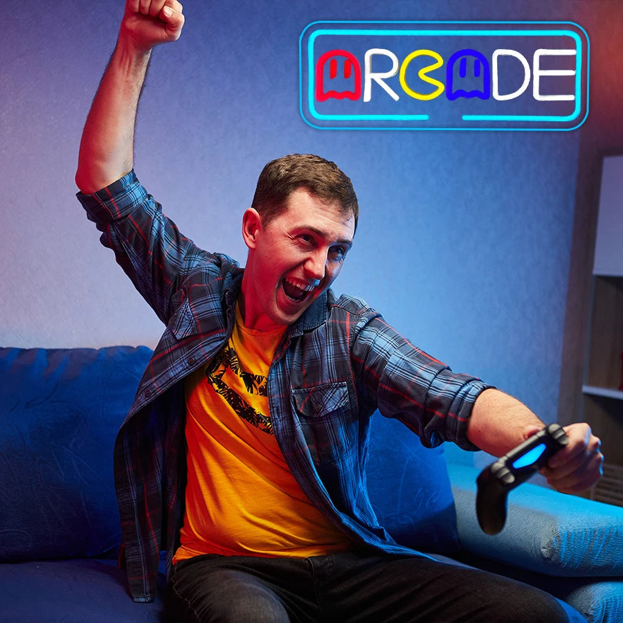 Neon Sign Of Arcade, Used For Wall Decoration, Usb Powered, Used For Artistic Decor Of Game Rooms, Clubs, Bars And Man Caves.