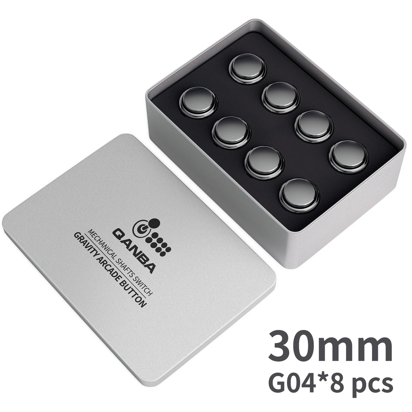 QANBA Gravity KS Arcade buttons metallic color 30mm Mechanical Pushbutton switch Plated buttons DIY Parts (8 Pcs)
