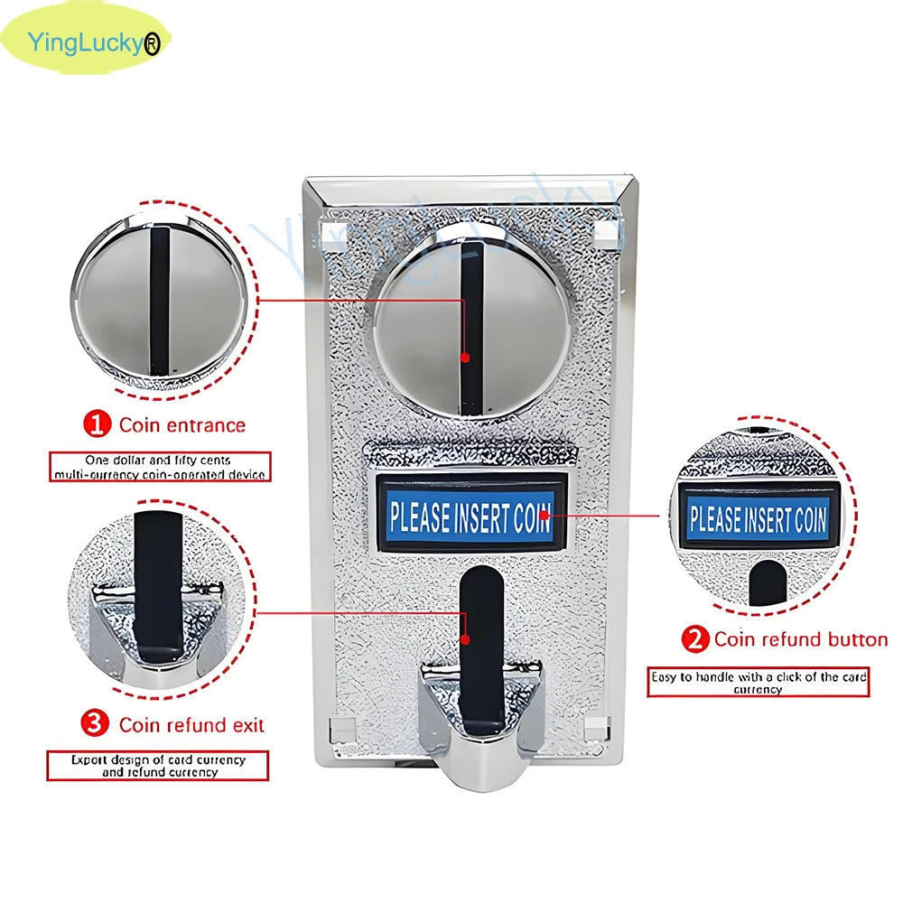 Multi-value coin acceptor Electronic Vending Machine Multi Coin Acceptor Selection Mechanism Arcade Game Ticket Roll Down 616