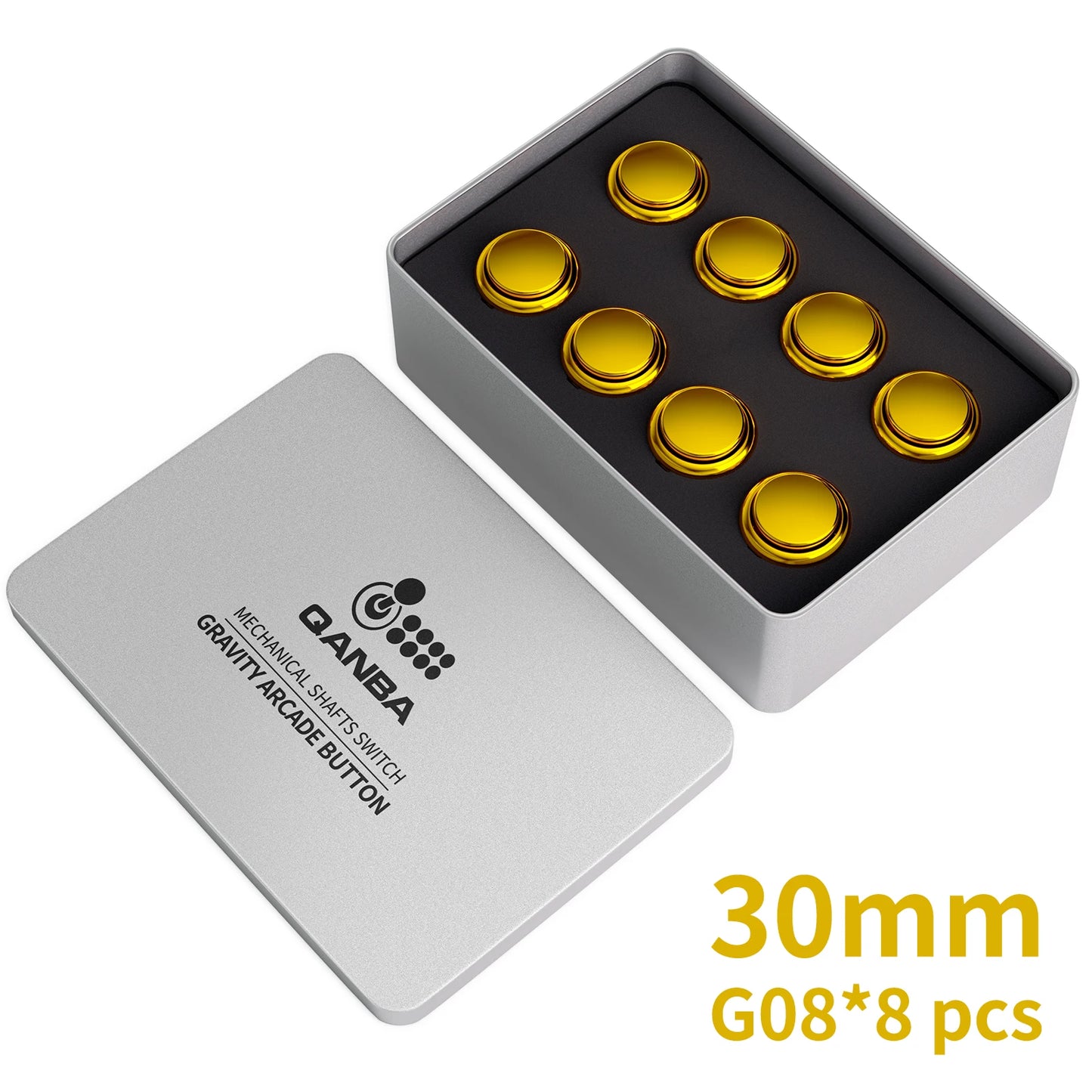 QANBA Gravity KS Arcade buttons metallic color 30mm Mechanical Pushbutton switch Plated buttons DIY Parts (8 Pcs)
