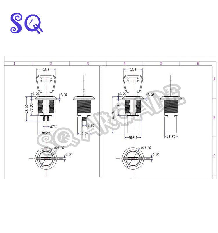 Arcade Game Gacha Machine Locks Mechanical Locks Rocket Style Locks for Game Machine Cabinet Locks