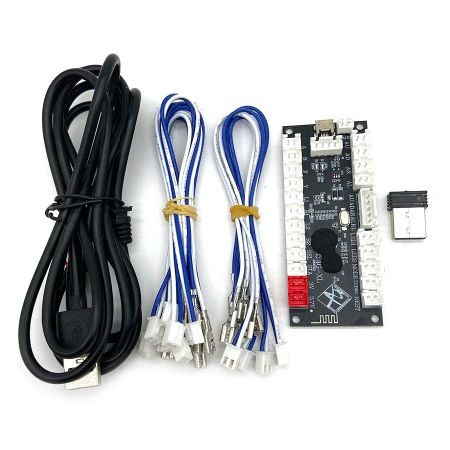 Wireless Arcade Game Controller, USB Encoder, Joystick Button, PS, DIY KIT, PS3, Android, Raspberry Pi, PC, Zero Delay, 2.4G,New