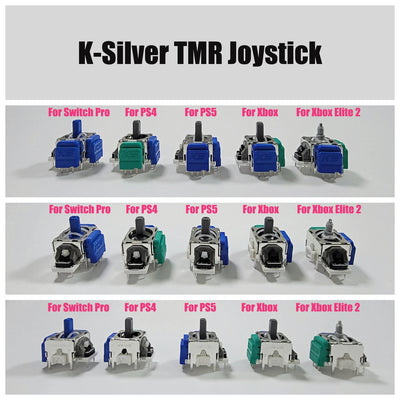 2PCS K-Silver JS13 Pro TMR Joystick for Switch Pro PS5 PS4 Xbox Series Xbox Elite 2 Replacement 3D Analog ThumbStick Anti-Drift